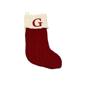 St Nicholas Square Cable Knit Monogram Stocking G